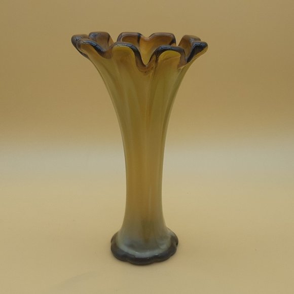 Brown Carnival Glass Vase - Picture 8 of 10